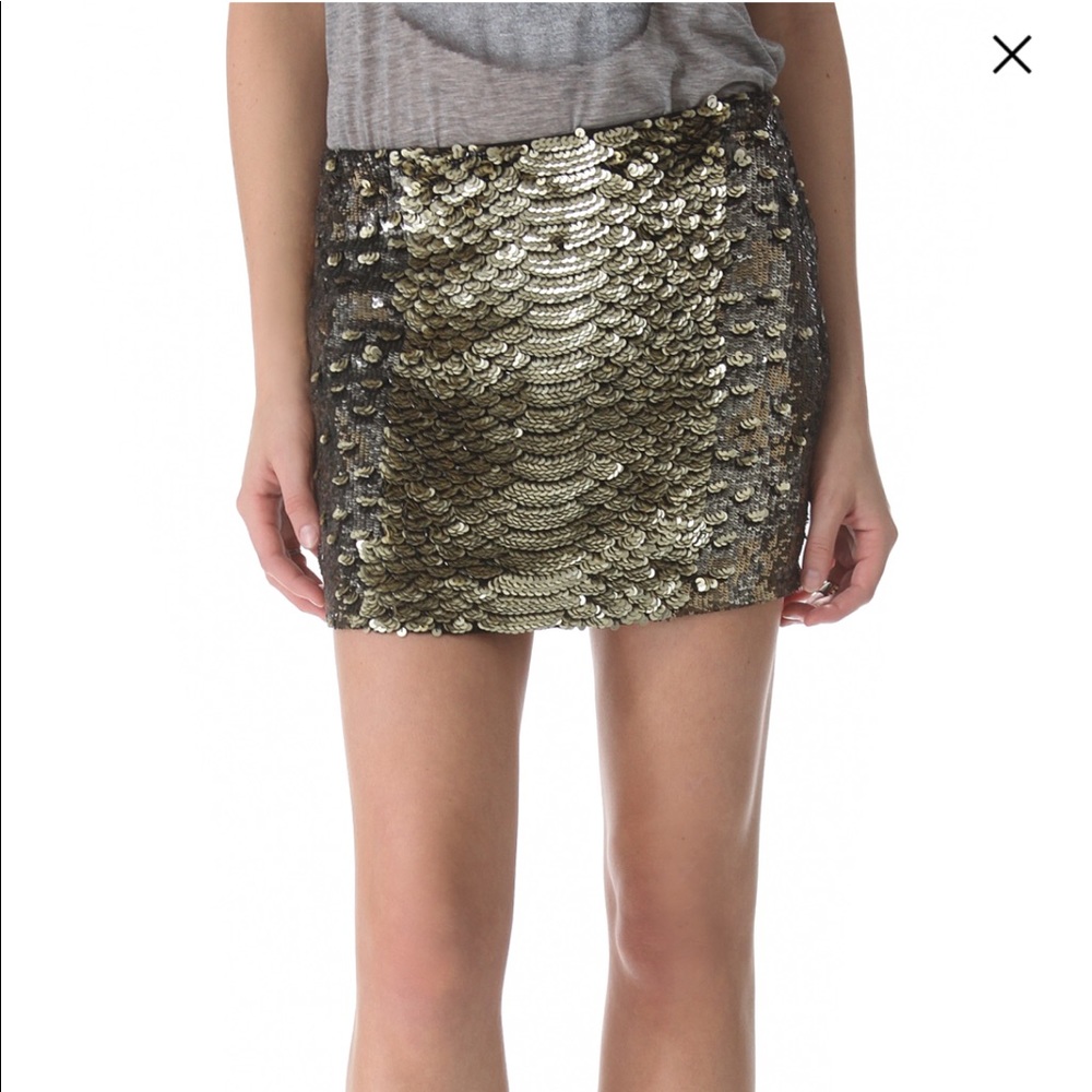 Haute Hippie Python Sequin Mini Skirt S NWT
